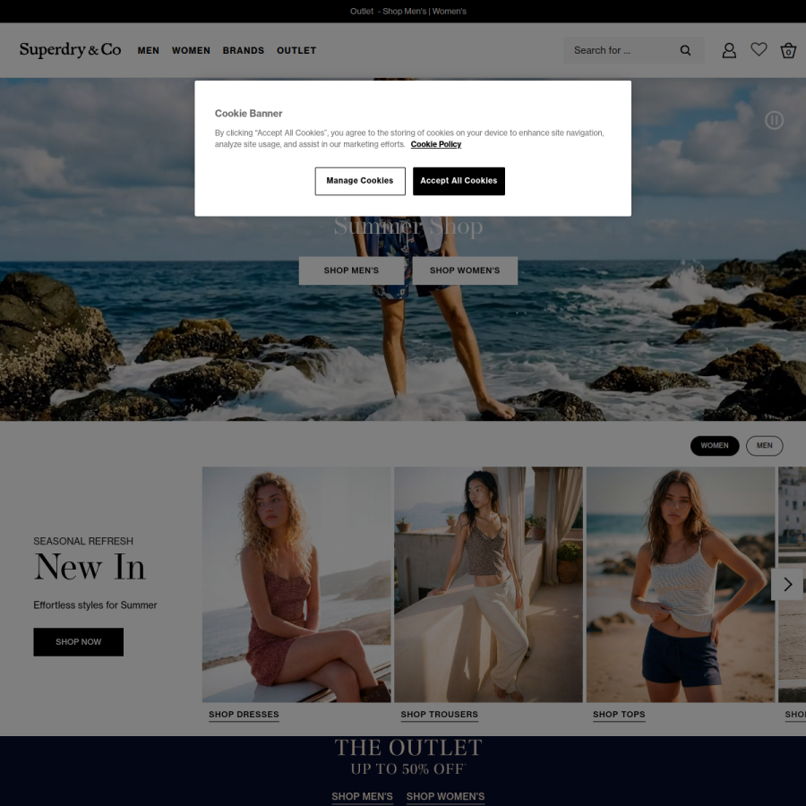 superdry.com homepage screenshot