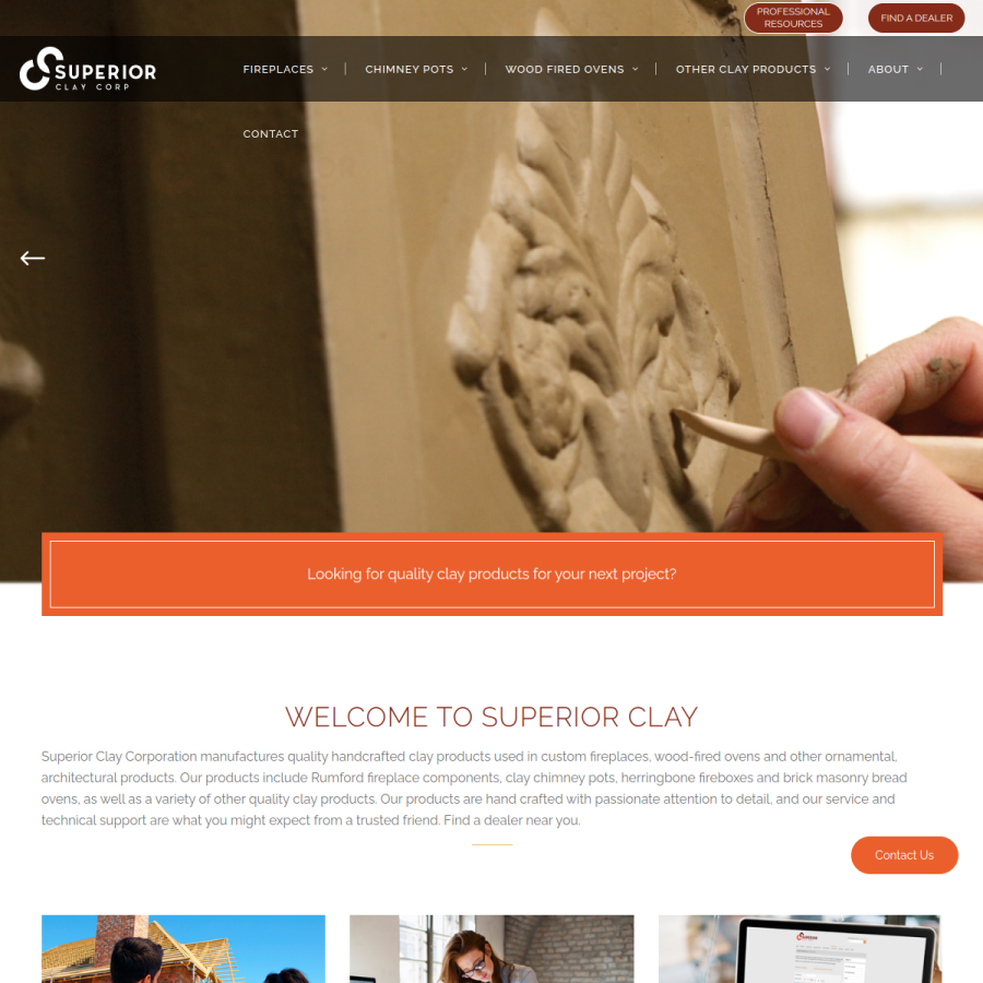superiorclay.com homepage screenshot
