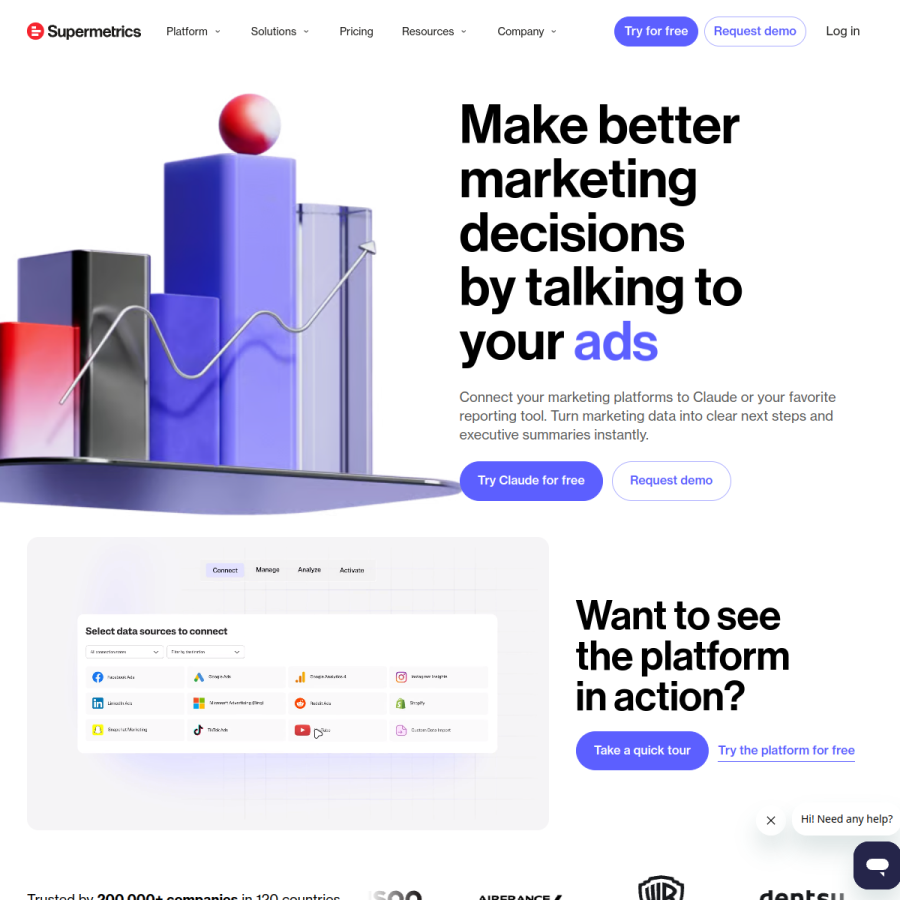 supermetrics.com homepage screenshot
