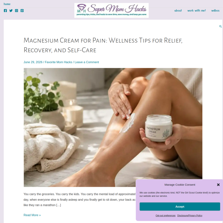 supermomhacks.com homepage screenshot