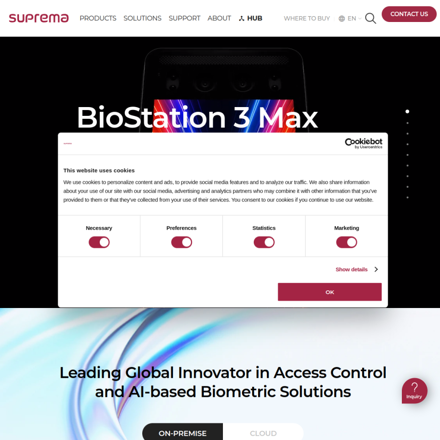 supremainc.com homepage screenshot