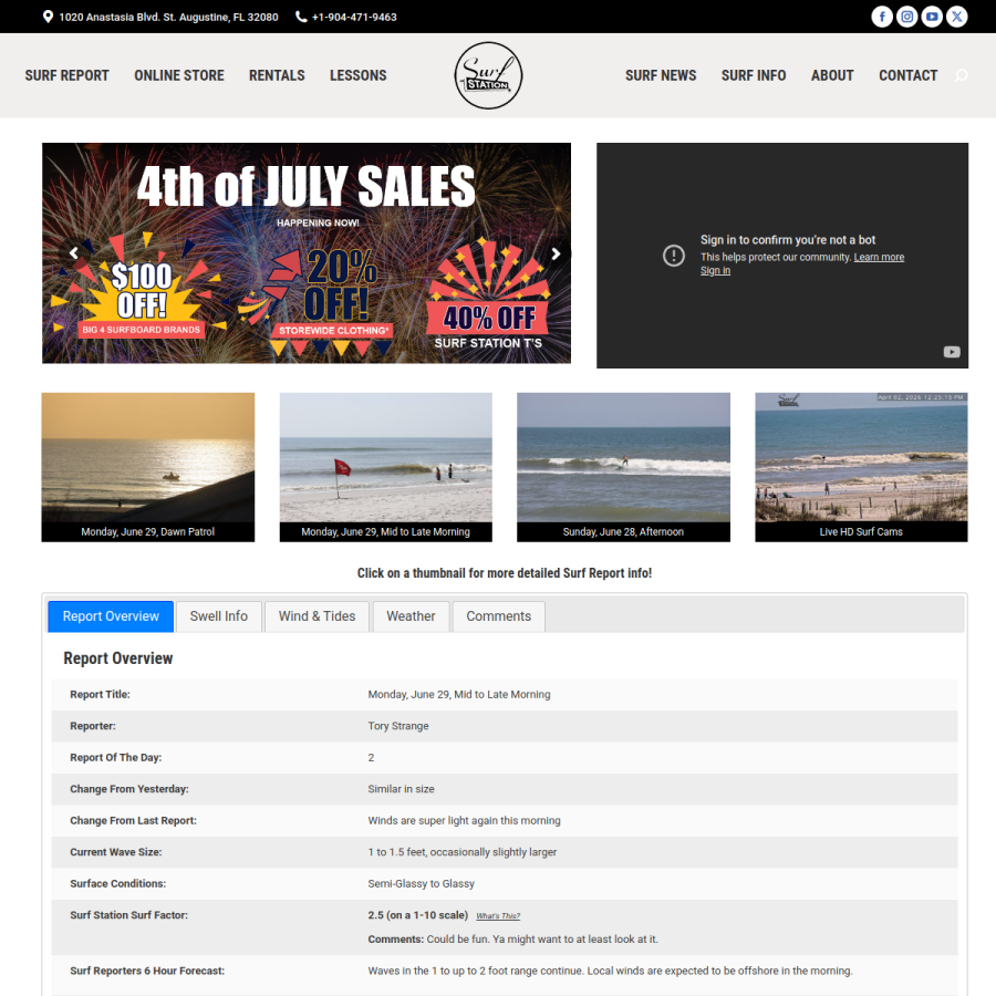 surf-station.com homepage screenshot