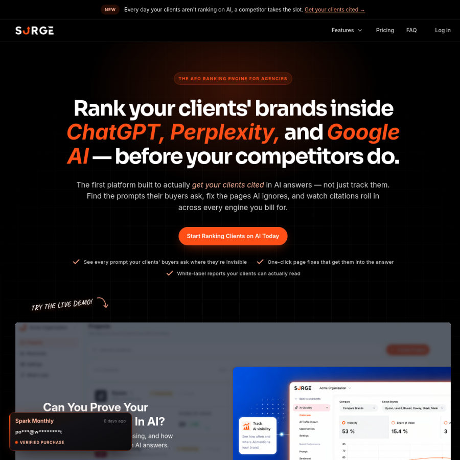 surgegraph.io homepage screenshot