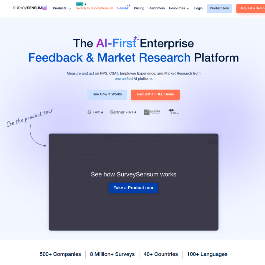 surveysensum.com homepage screenshot