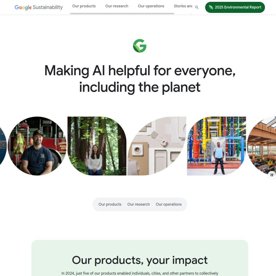sustainability.google homepage screenshot