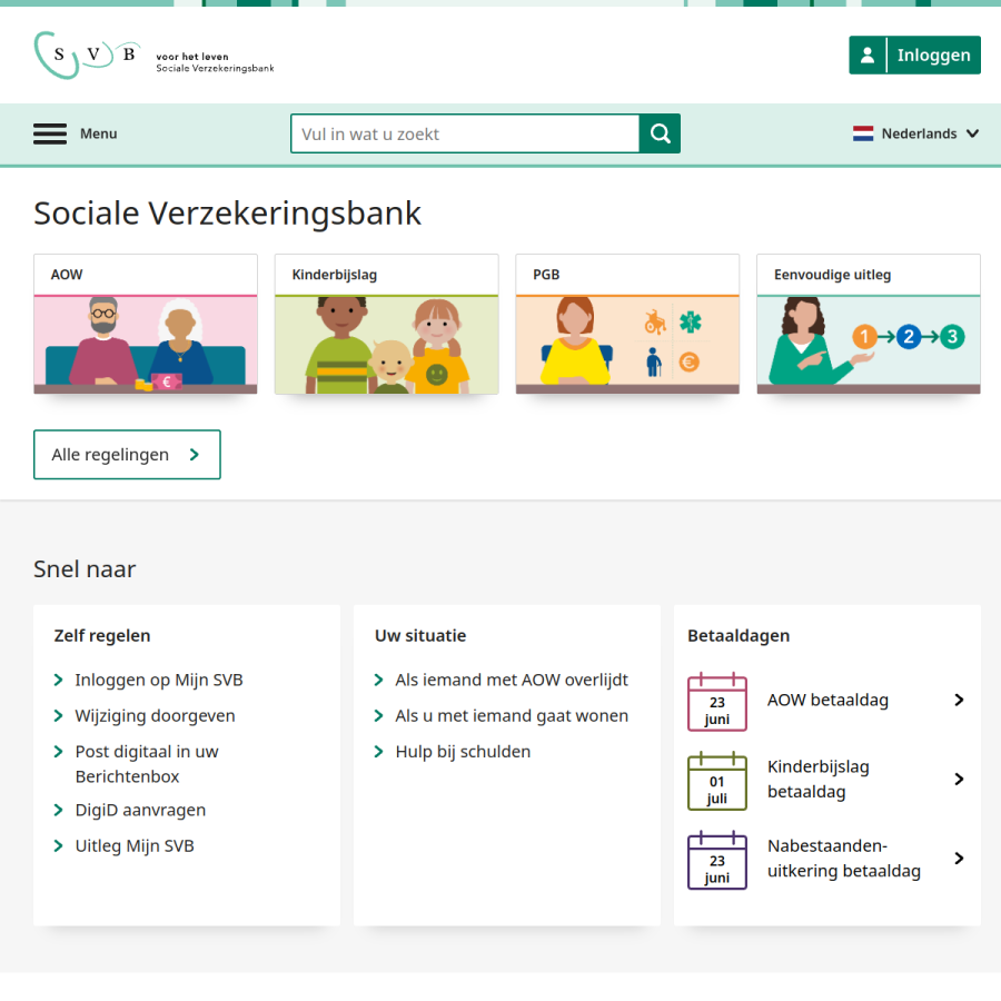 svb.nl homepage screenshot