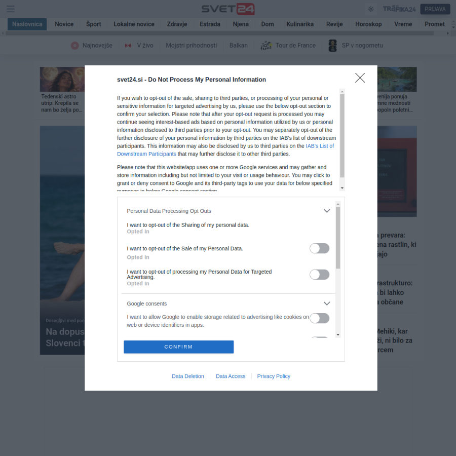 svet24.si homepage screenshot