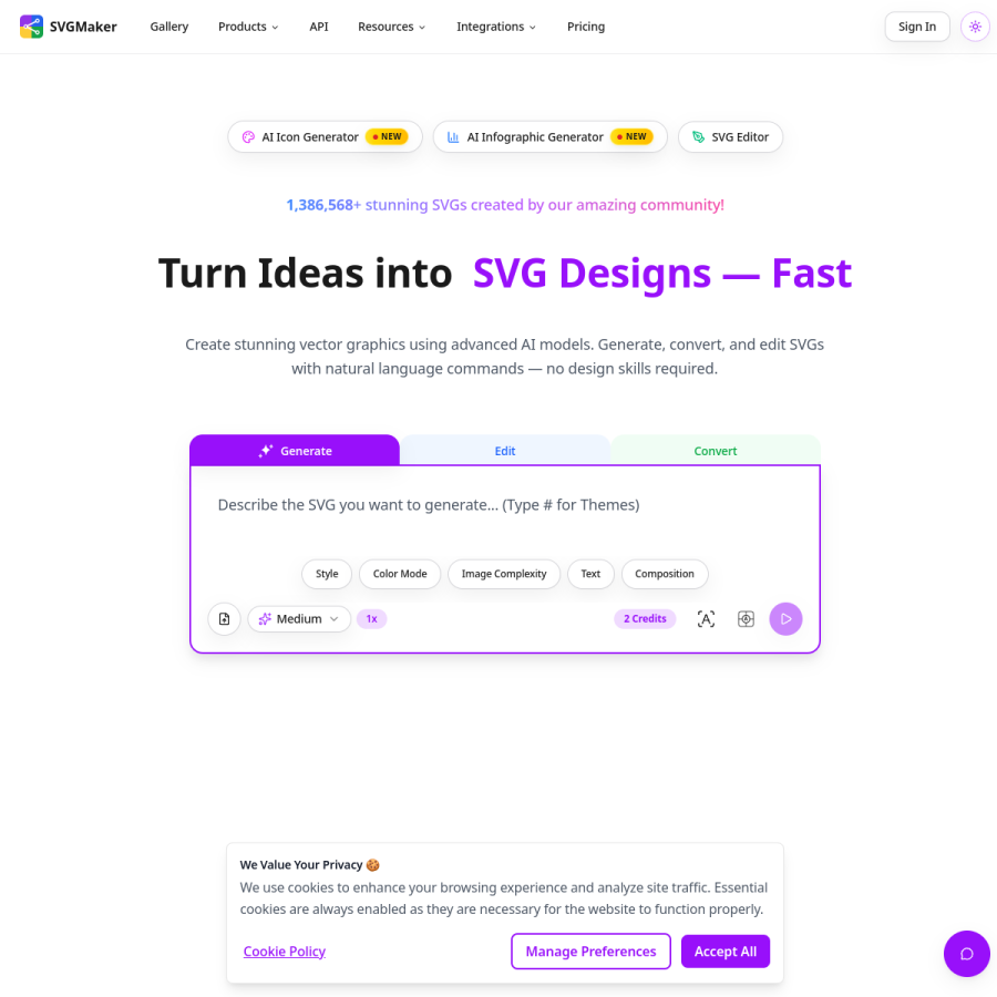svgmaker.io homepage screenshot