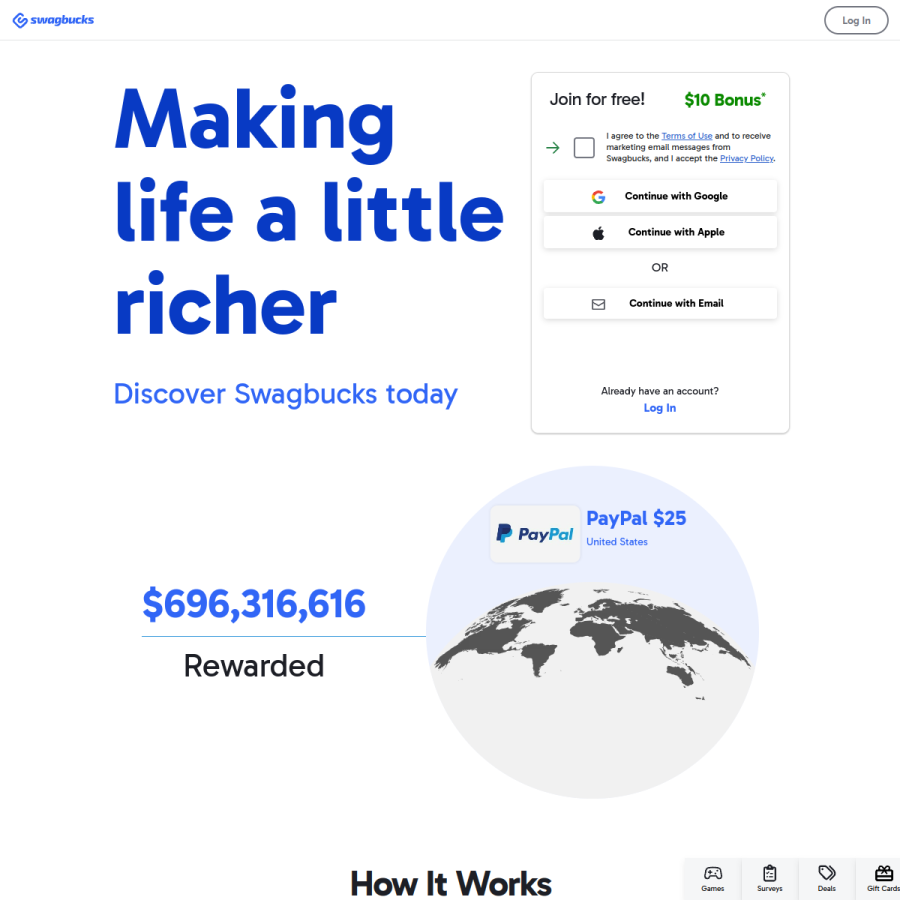 swagbucks.com homepage screenshot