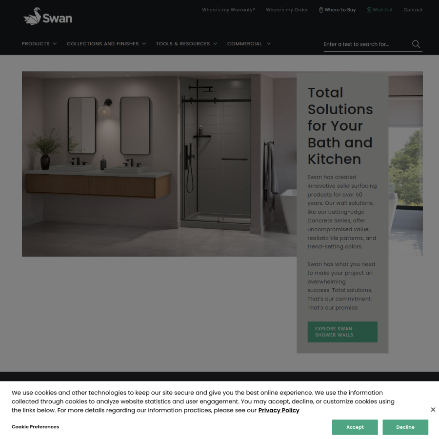 swanstone.com homepage screenshot