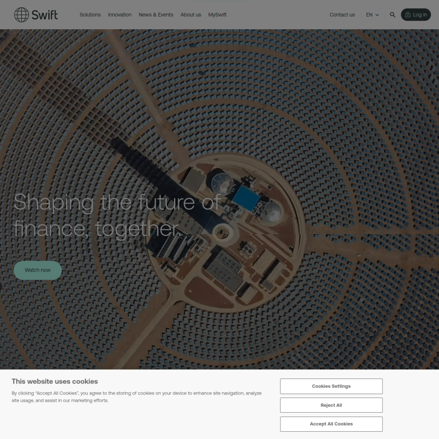 swift.com homepage screenshot