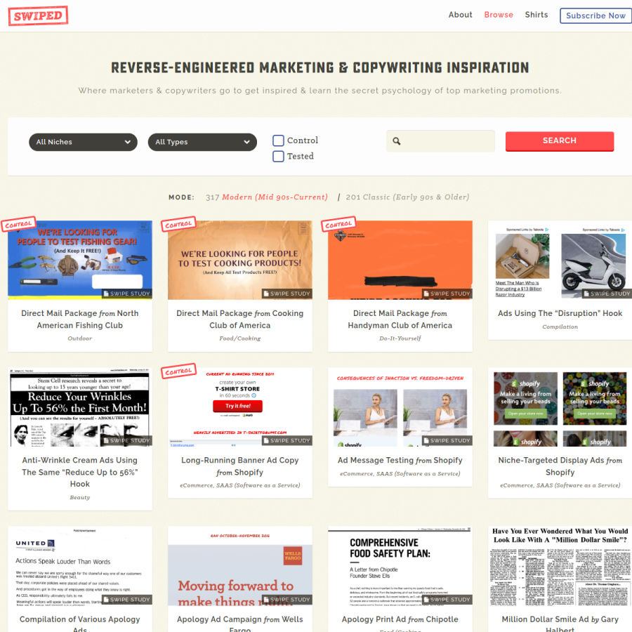swiped.co homepage screenshot