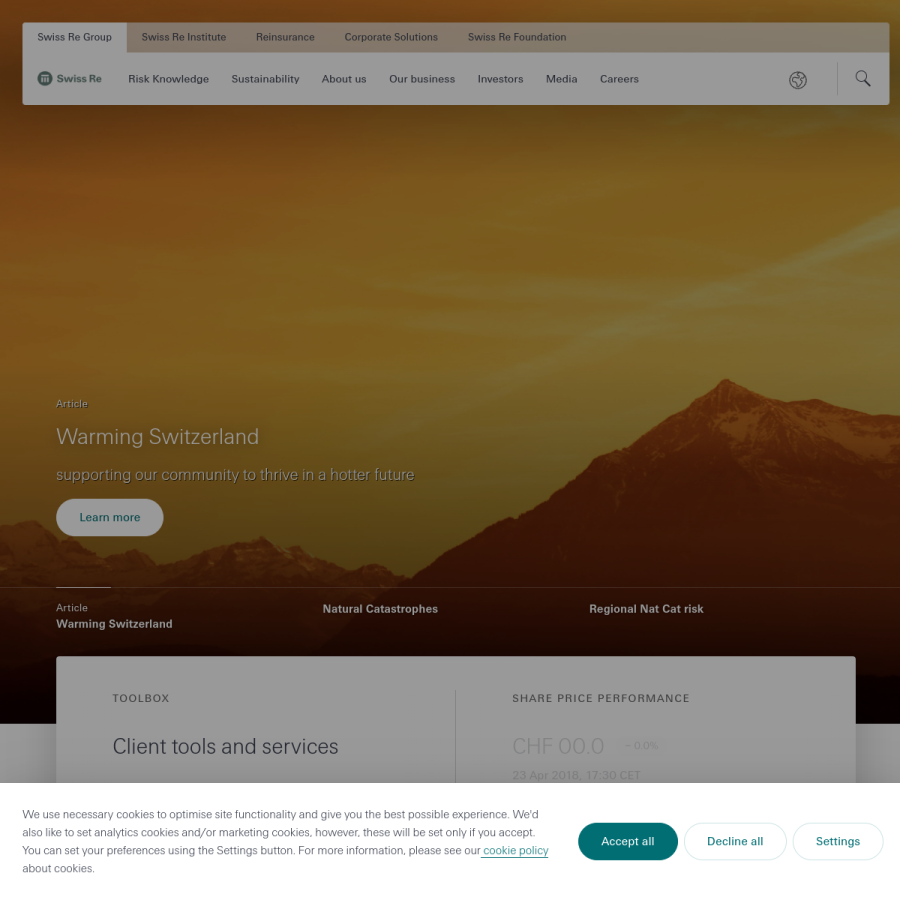 swissre.com homepage screenshot
