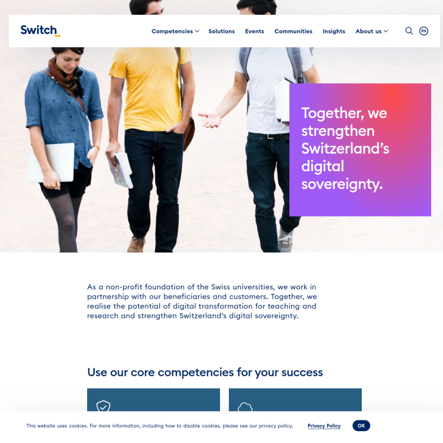 switch.ch homepage screenshot
