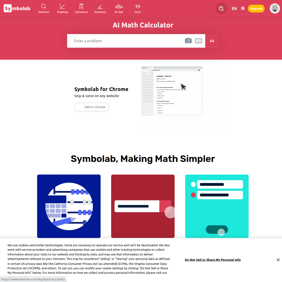 symbolab.com homepage screenshot