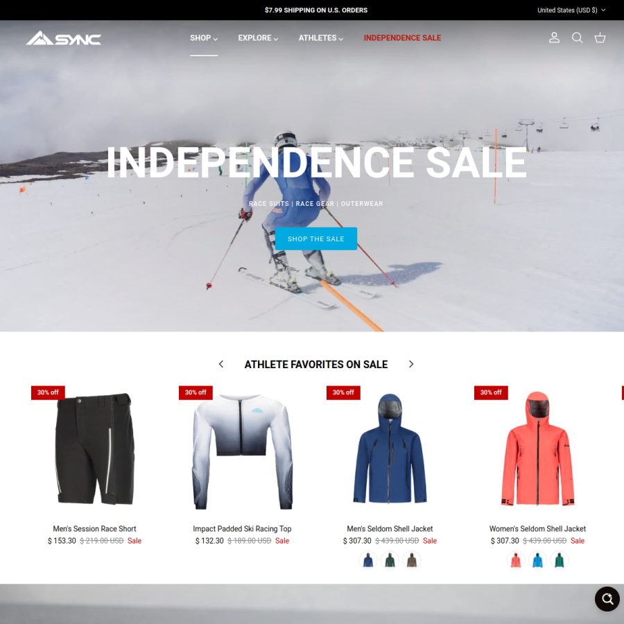 syncperformance.com homepage screenshot