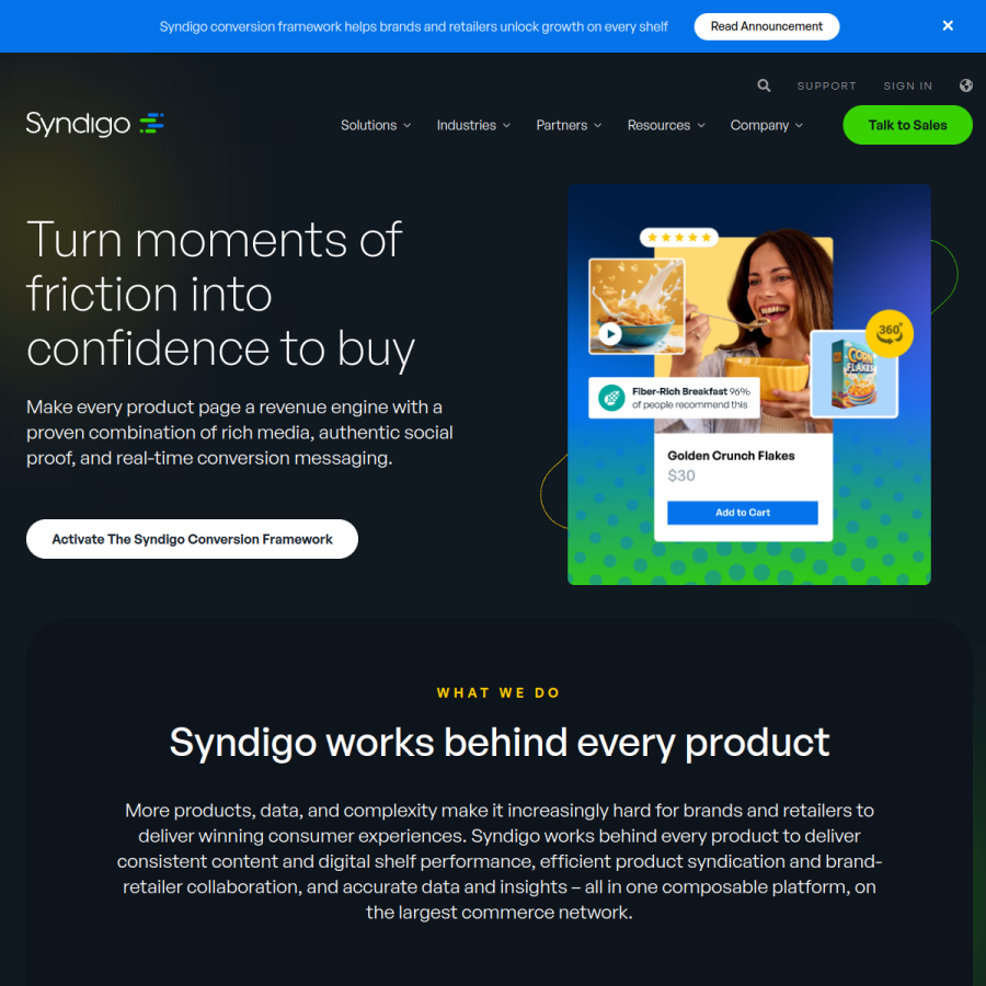 syndigo.com homepage screenshot