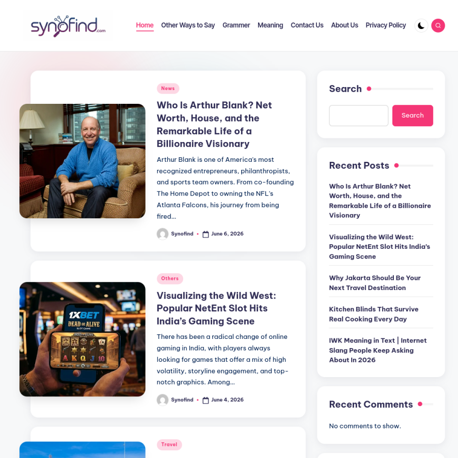 synofind.com homepage screenshot