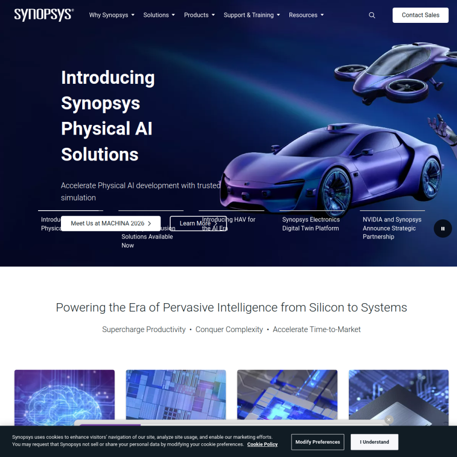 synopsys.com homepage screenshot