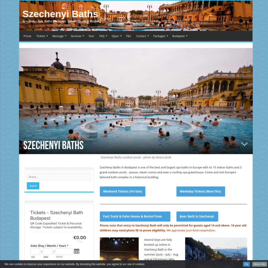 szechenyibath.com homepage screenshot