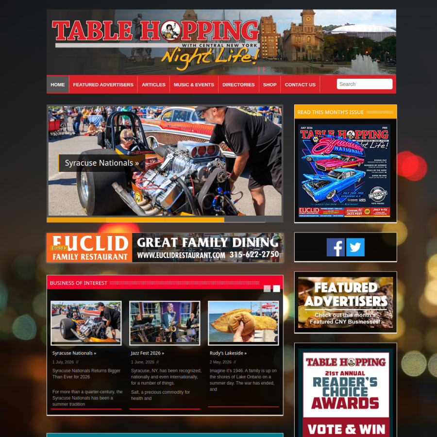 tablehopping.com homepage screenshot