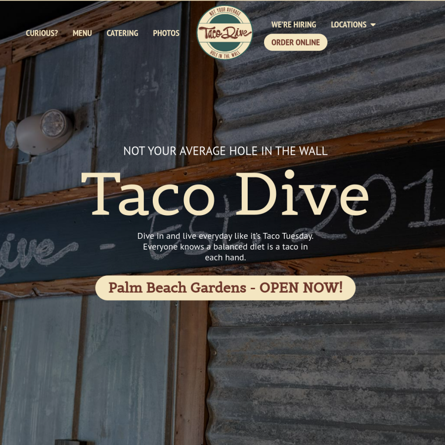 tacodive.com homepage screenshot