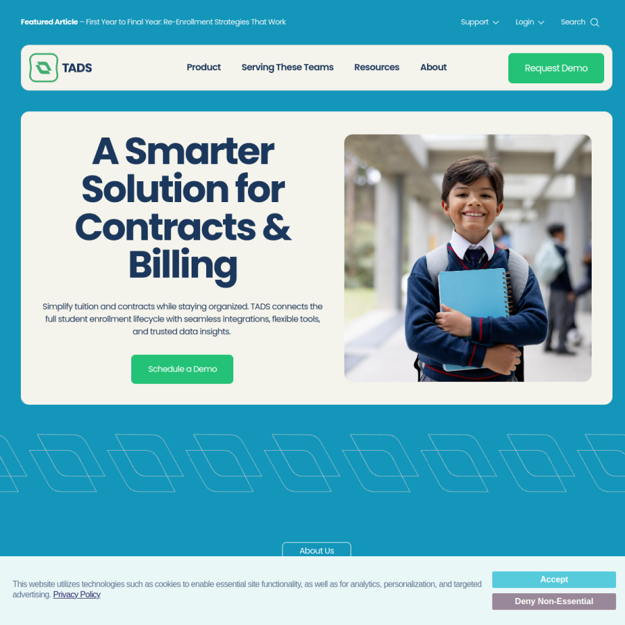 tads.com homepage screenshot