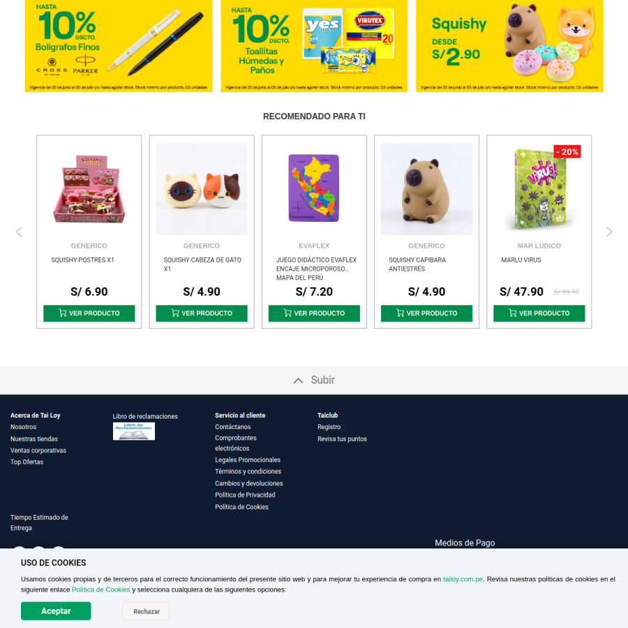 tailoy.com.pe homepage screenshot