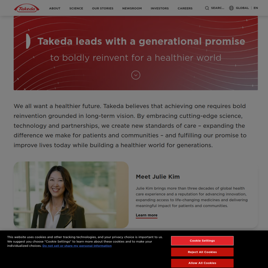 takeda.com homepage screenshot