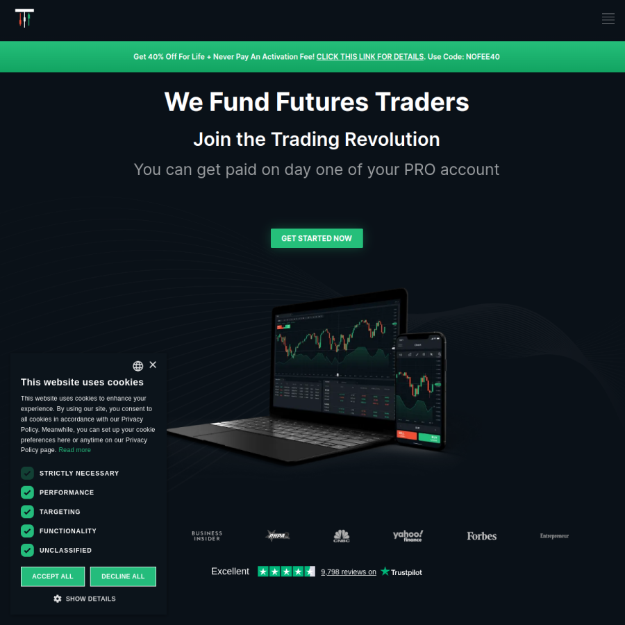 takeprofittrader.com homepage screenshot
