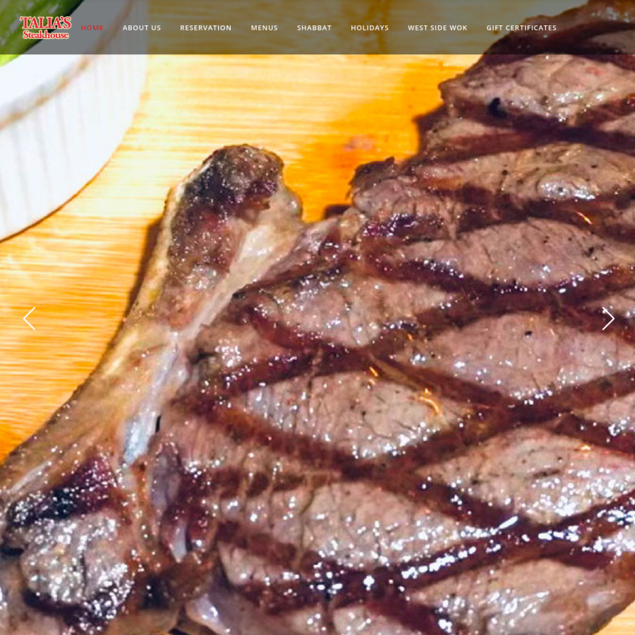 taliassteakhouse.com homepage screenshot