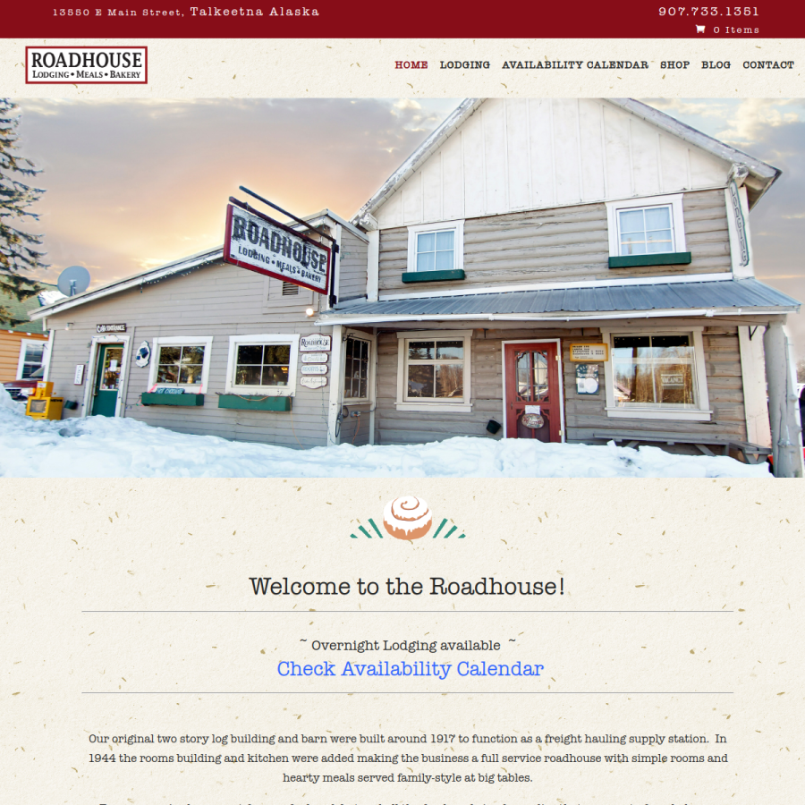 talkeetnaroadhouse.com homepage screenshot