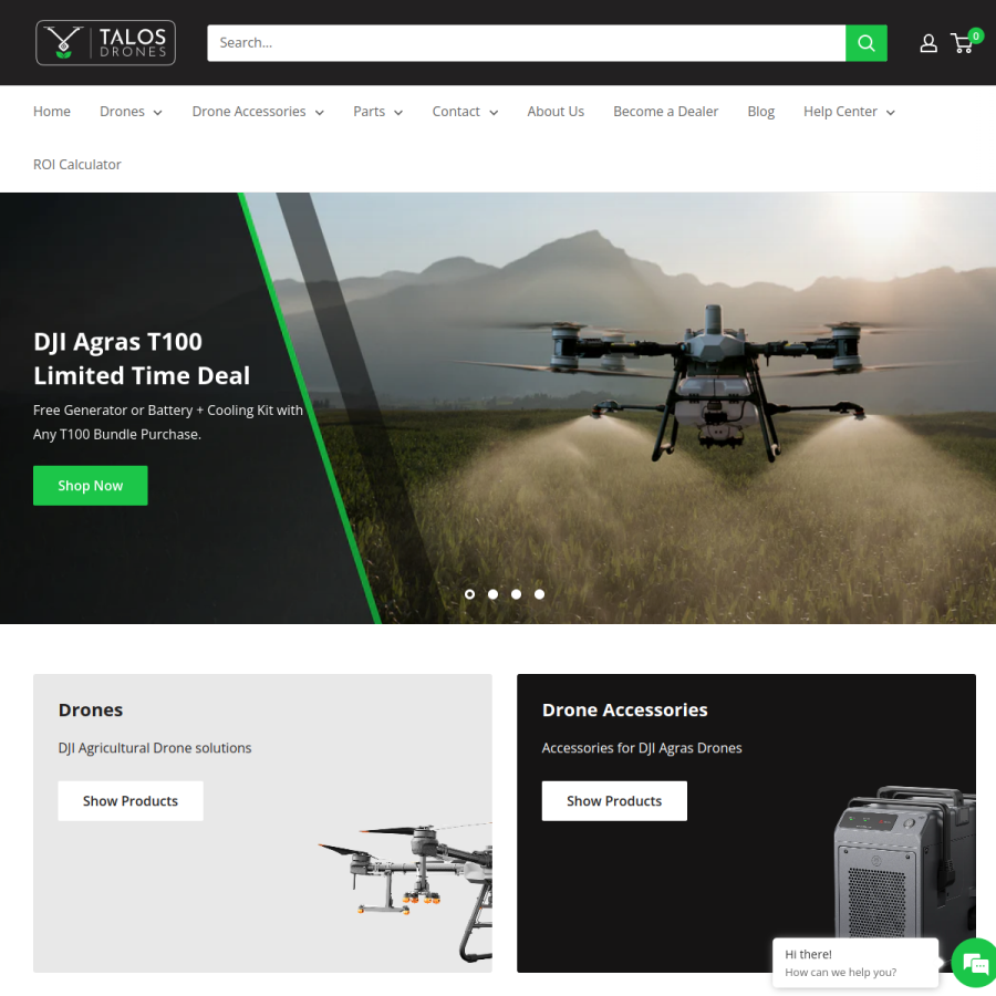 talosdrones.com homepage screenshot
