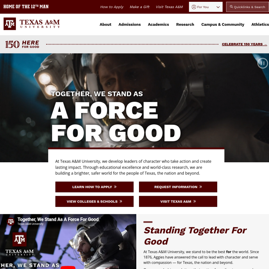 tamu.edu homepage screenshot