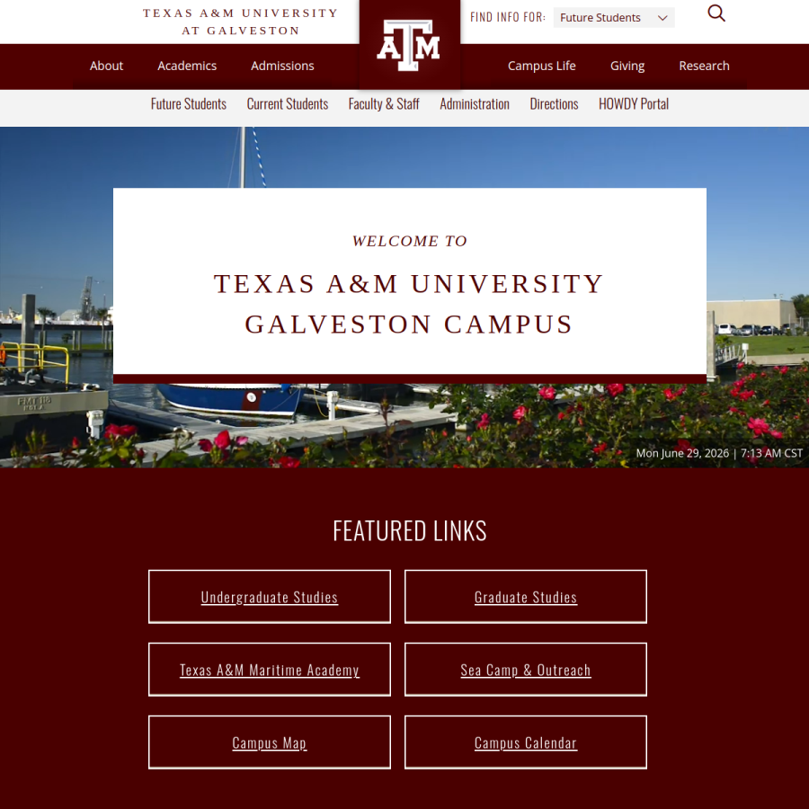 tamug.edu homepage screenshot