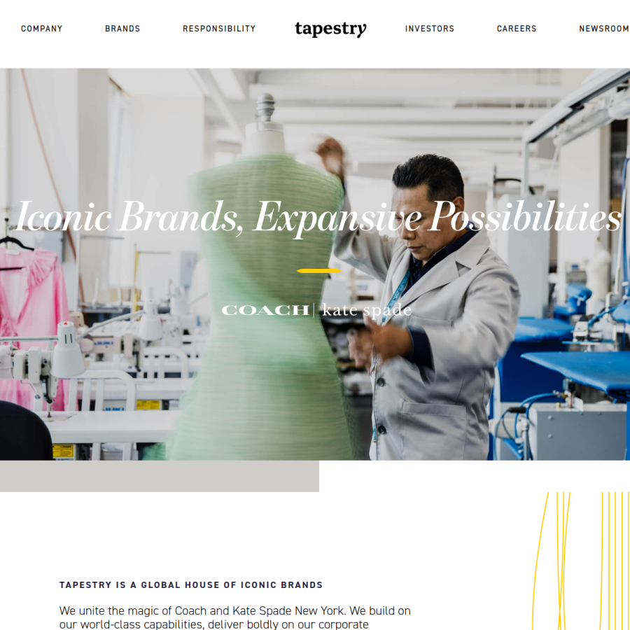 tapestry.com homepage screenshot