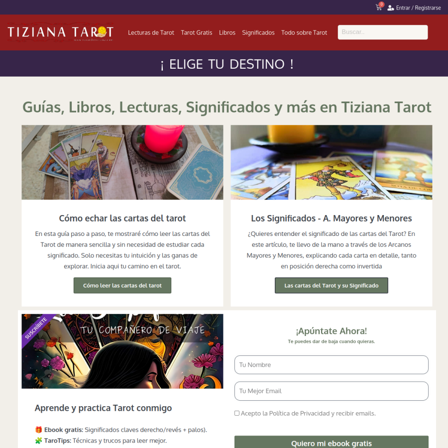 tarotdetiziana.com homepage screenshot