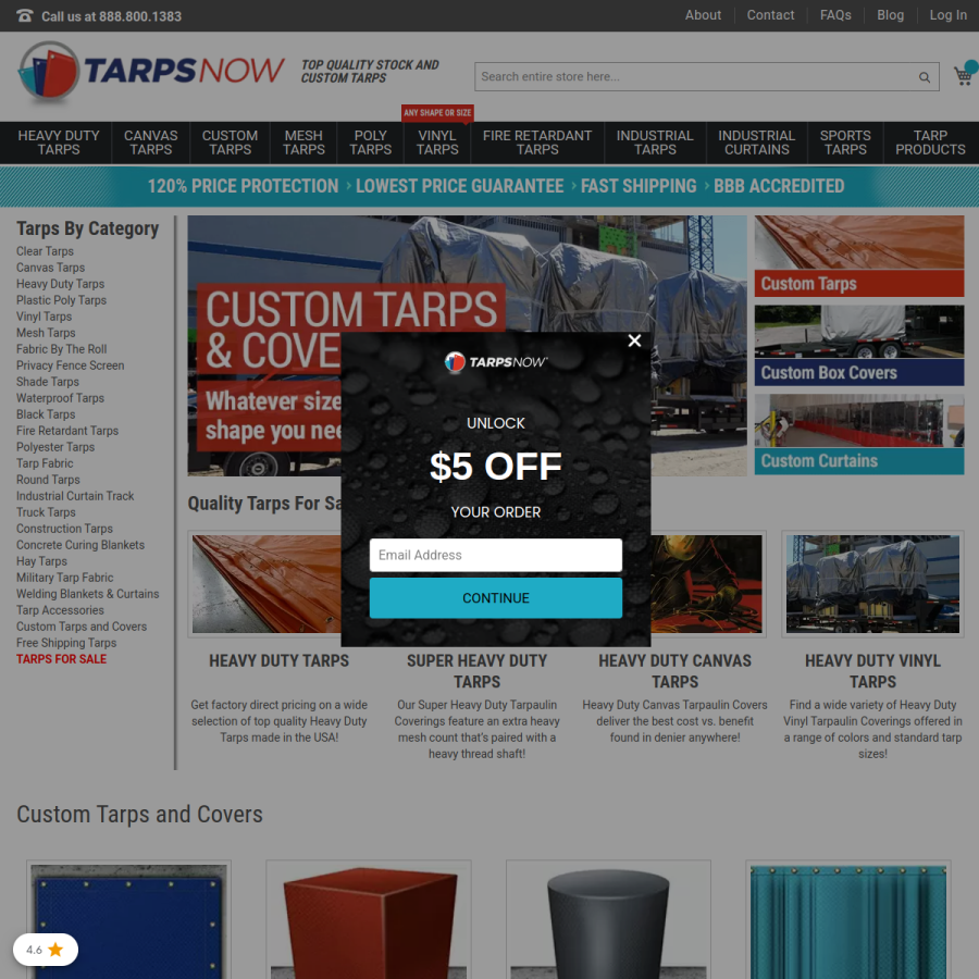 tarpsnow.com homepage screenshot
