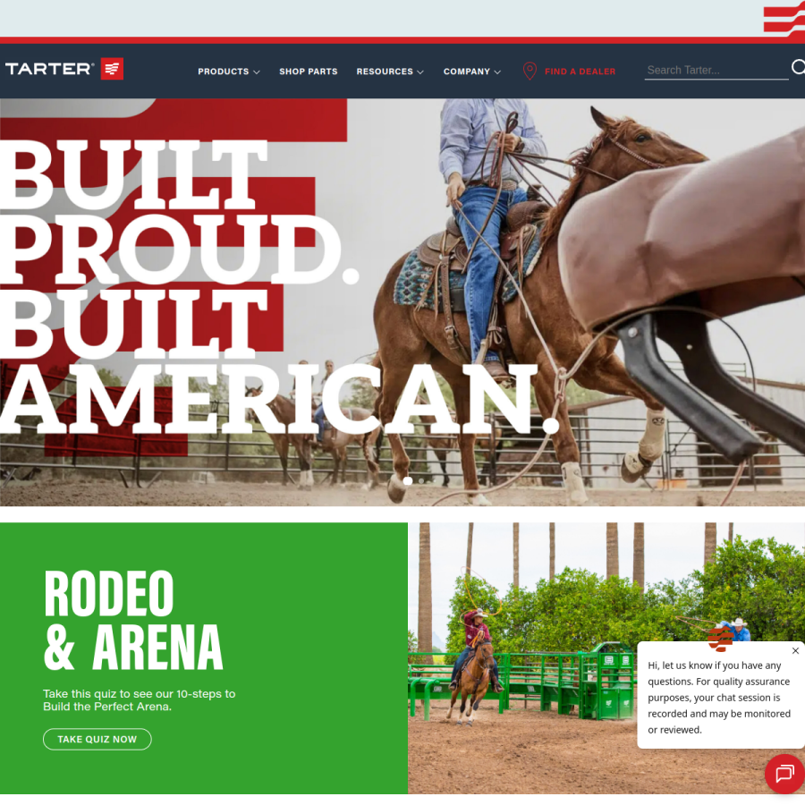 tarterusa.com homepage screenshot