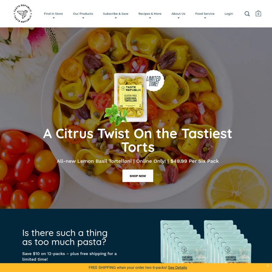 tasterepublic.com homepage screenshot