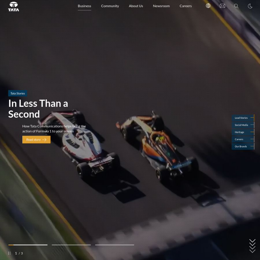 tata.com homepage screenshot