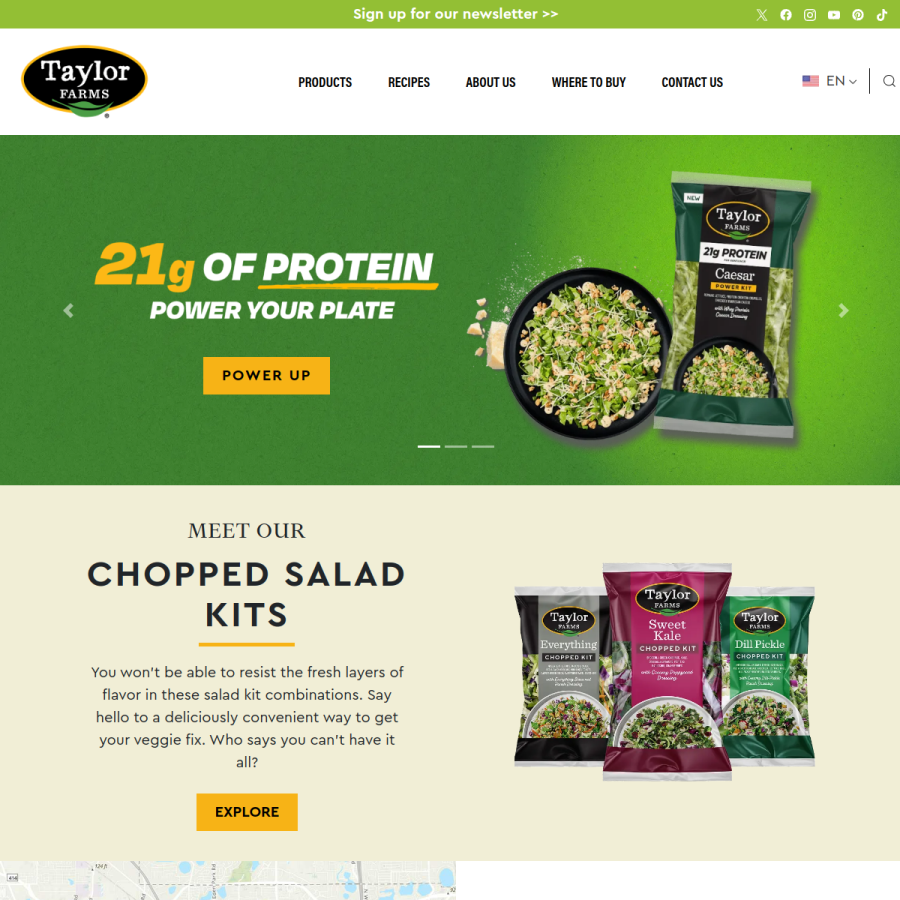 taylorfarms.com homepage screenshot