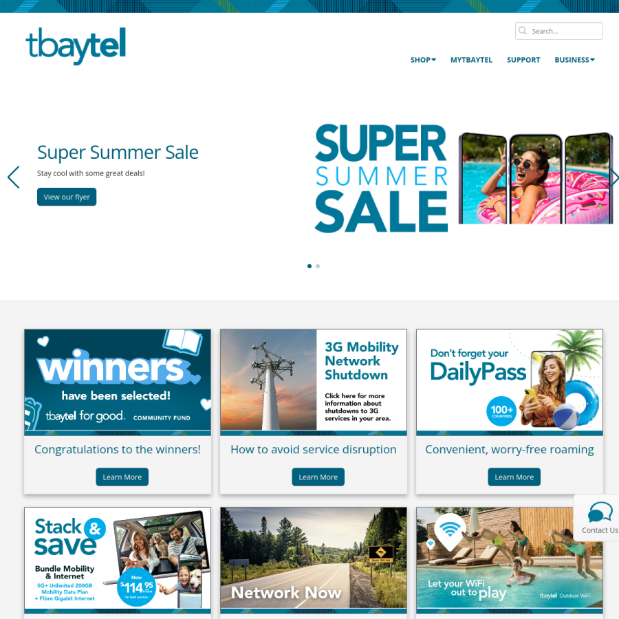 tbaytel.net homepage screenshot
