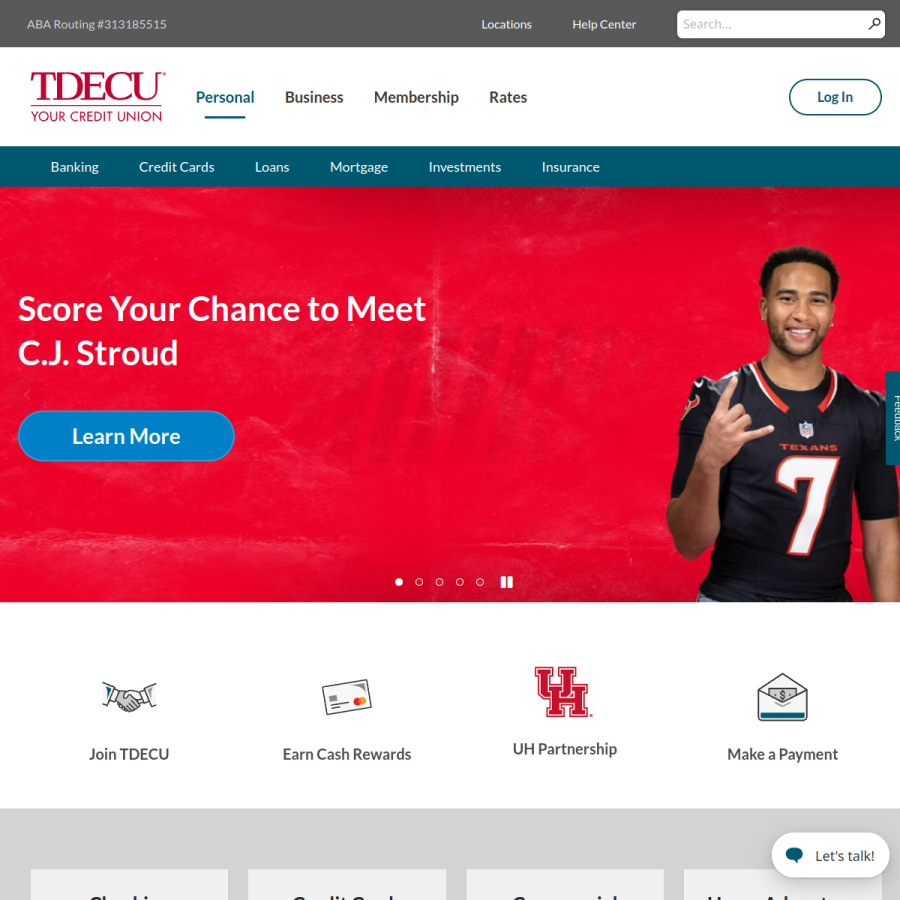 tdecu.org homepage screenshot
