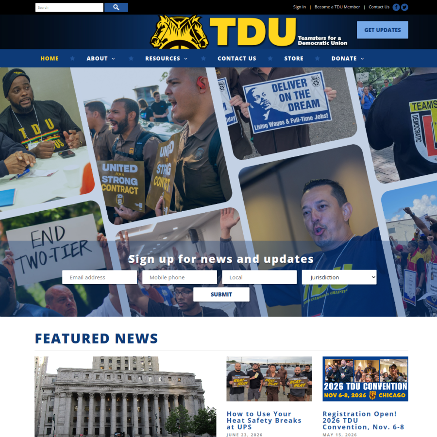 tdu.org homepage screenshot