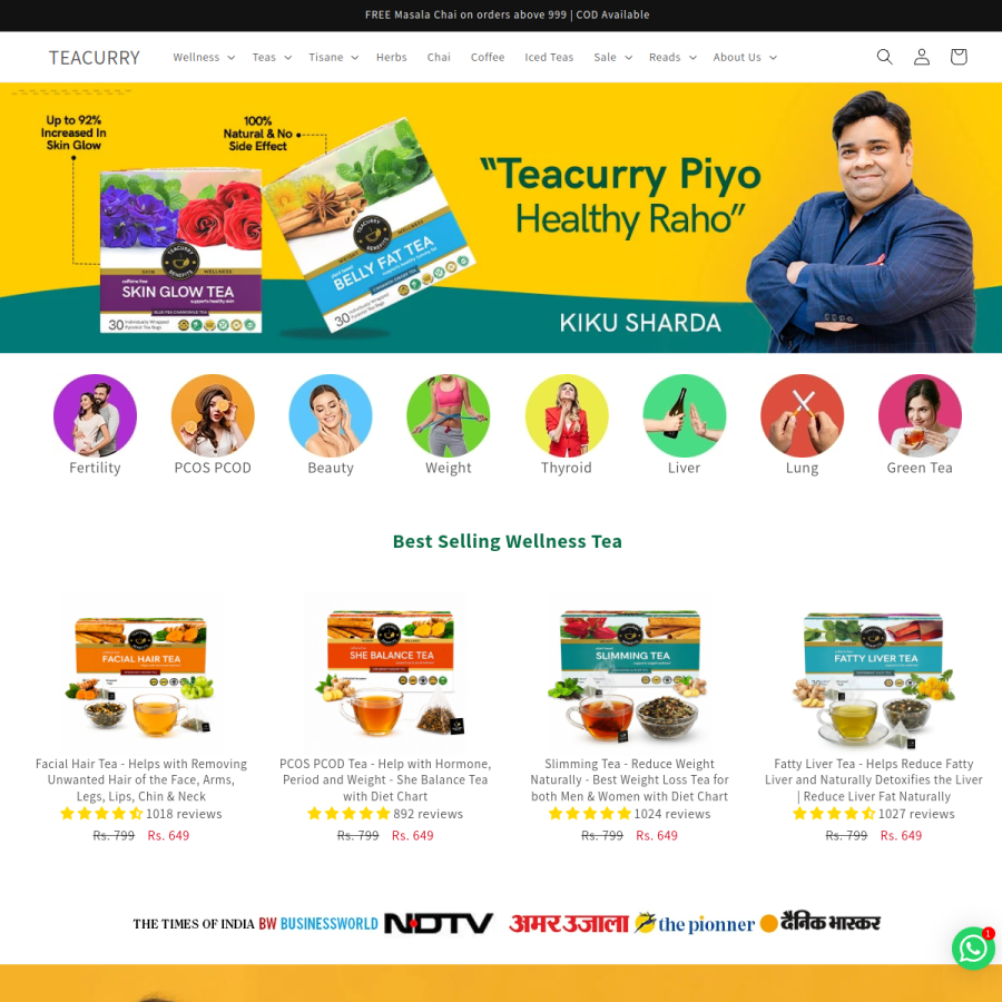 teacurry.com homepage screenshot