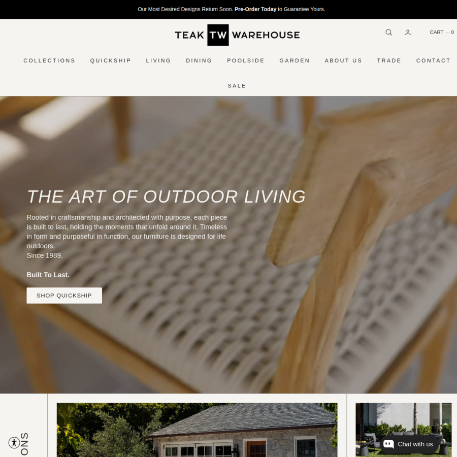 teakwarehouse.com homepage screenshot