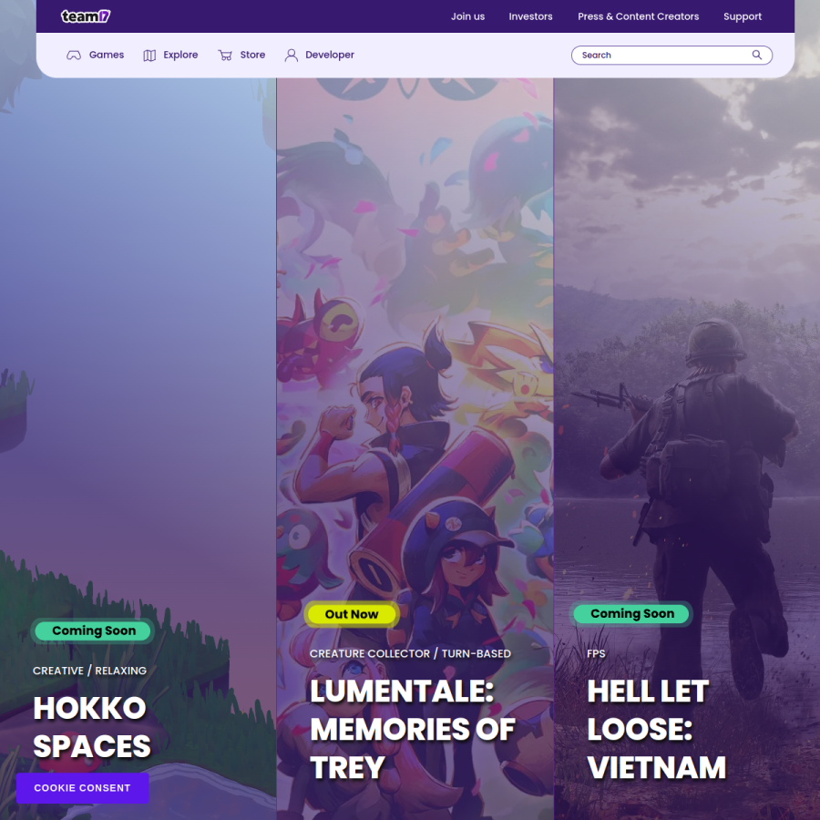 team17.com homepage screenshot