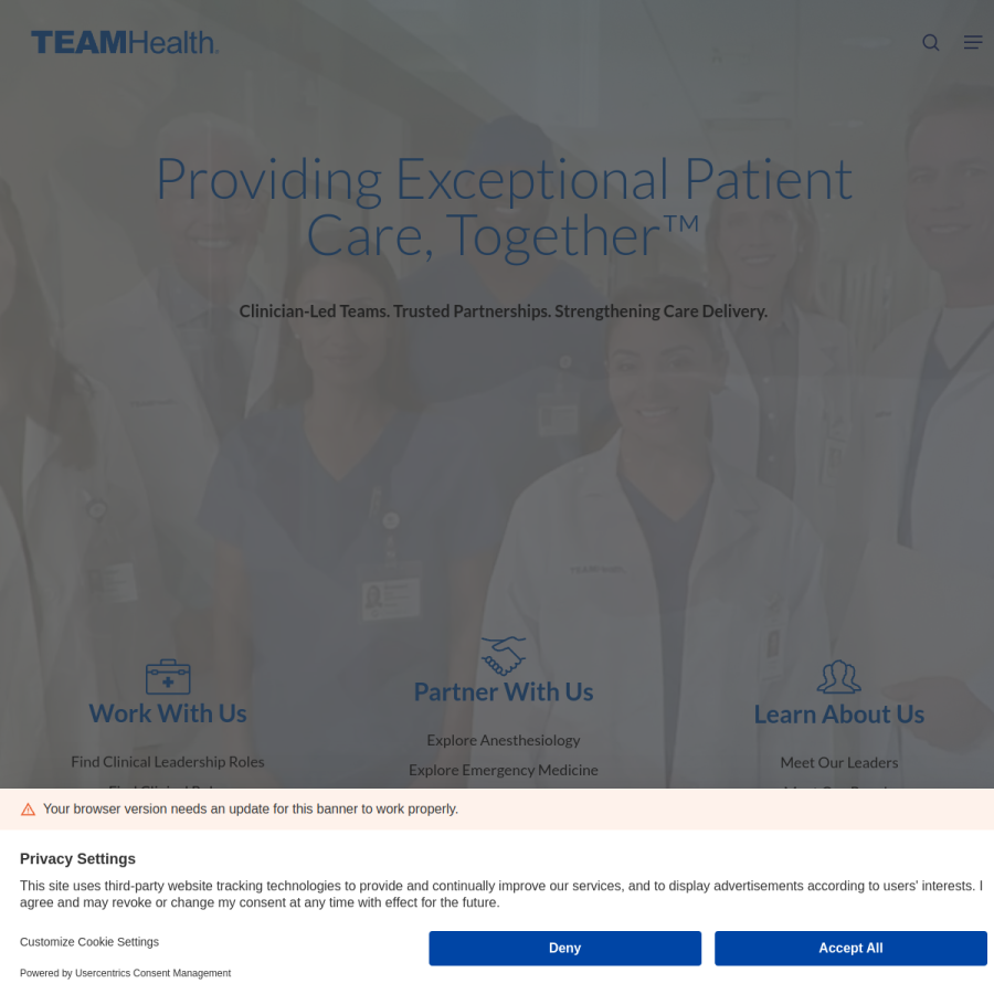 teamhealth.com homepage screenshot