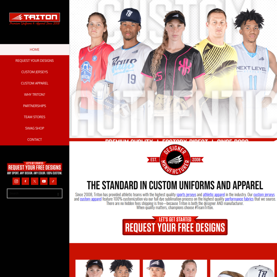 teamtriton.com homepage screenshot